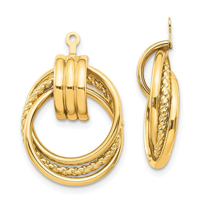 14K Gelbgold Poliert Fantasie Ohrring Jacken