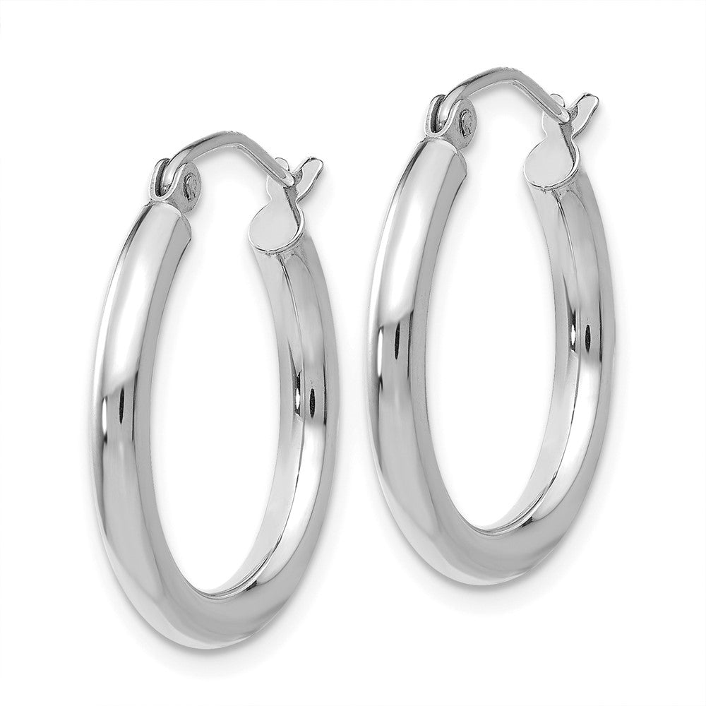 14K Weißgold Poliert 2.5mm Röhre Creolen