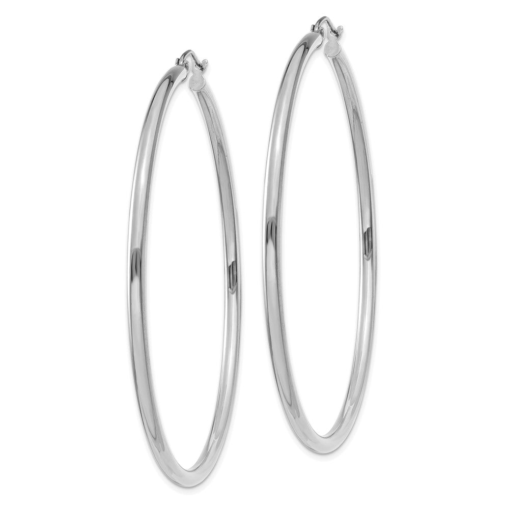 14K Weißgold Poliert 2.5mm Röhre Creolen