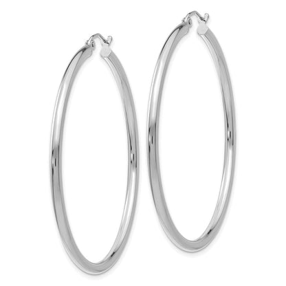 14K Weißgold Poliert 2.5mm Röhre Creolen