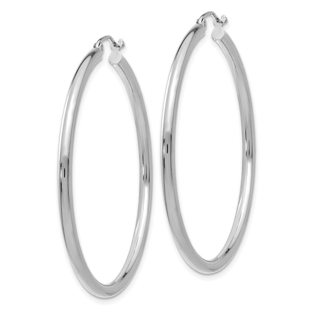 14K Weißgold Poliert 2.5mm Röhre Creolen