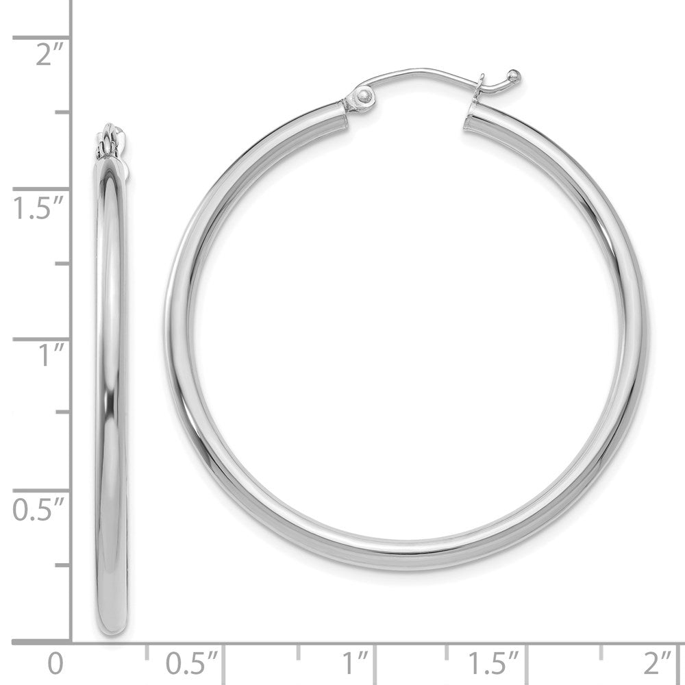 14K Weißgold Poliert 2.5mm Röhre Creolen