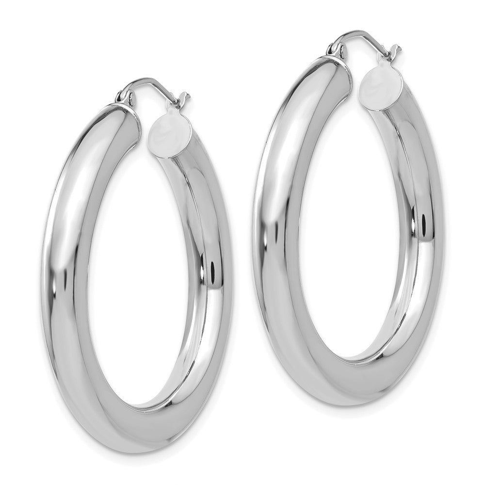 14K Weißgold Poliert 5mm Leicht Creolen