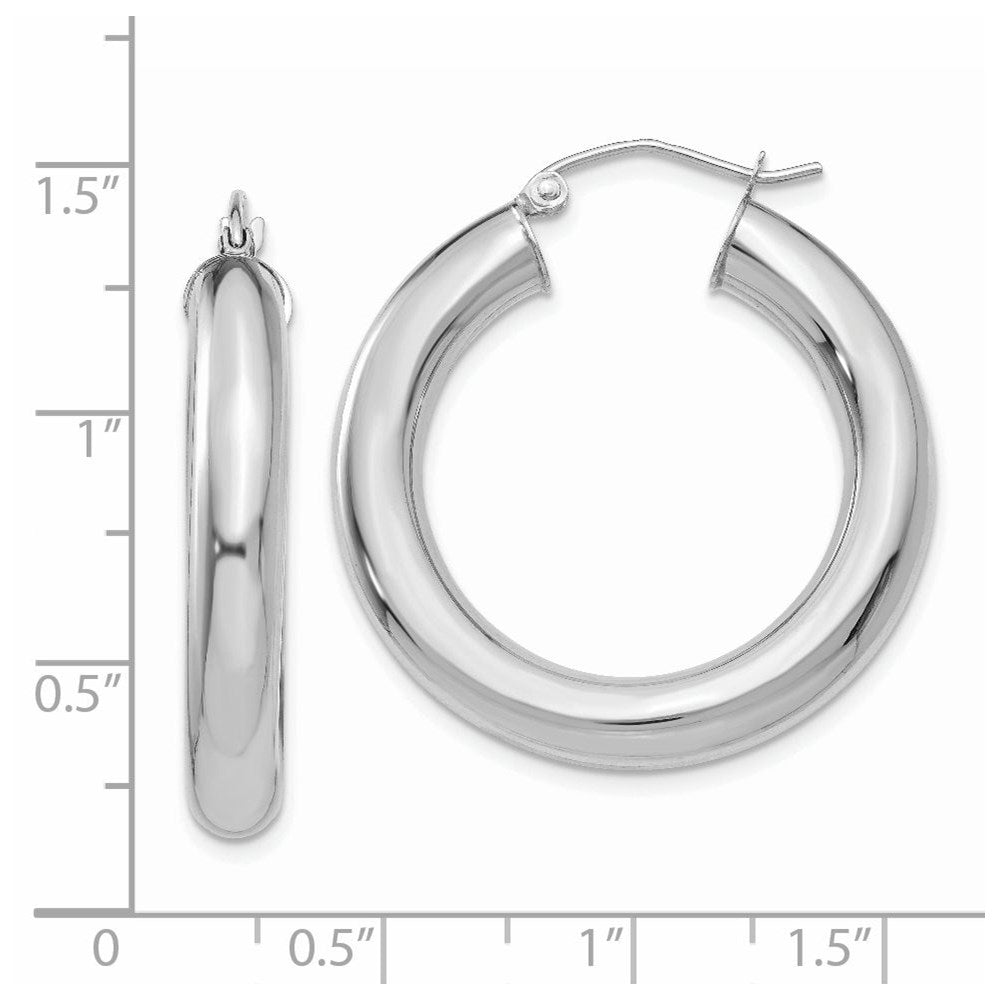 14K Weißgold Poliert 5mm Leicht Creolen