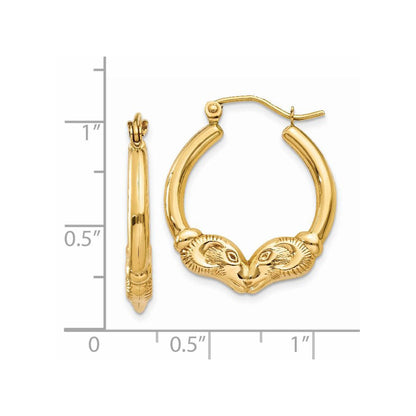 14K Gelbgold Poliert Ram Creolen