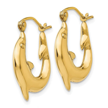 14K Gelbgold Poliert Delfin Creolen