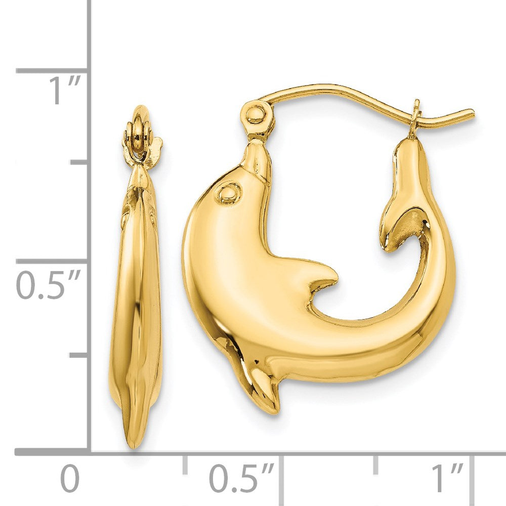 14K Gelbgold Poliert Delfin Creolen