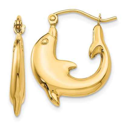 14K Gelbgold Poliert Delfin Creolen