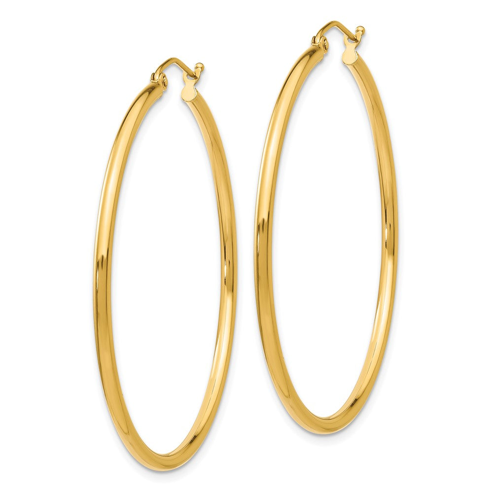 14K Gelbgold Poliert 2x45mm Röhre Creolen