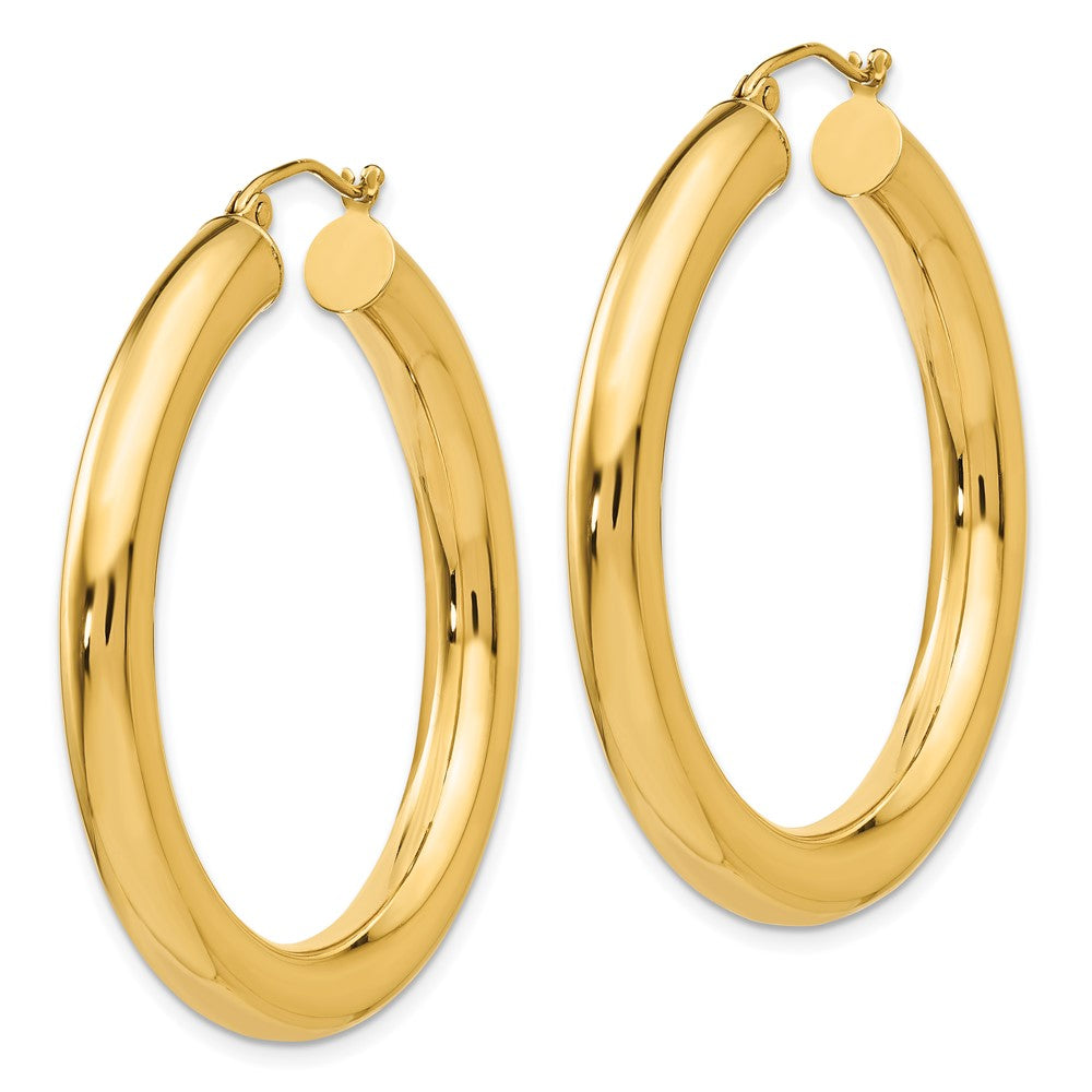 14K Gelbgold Poliert 5mm Leicht Creolen