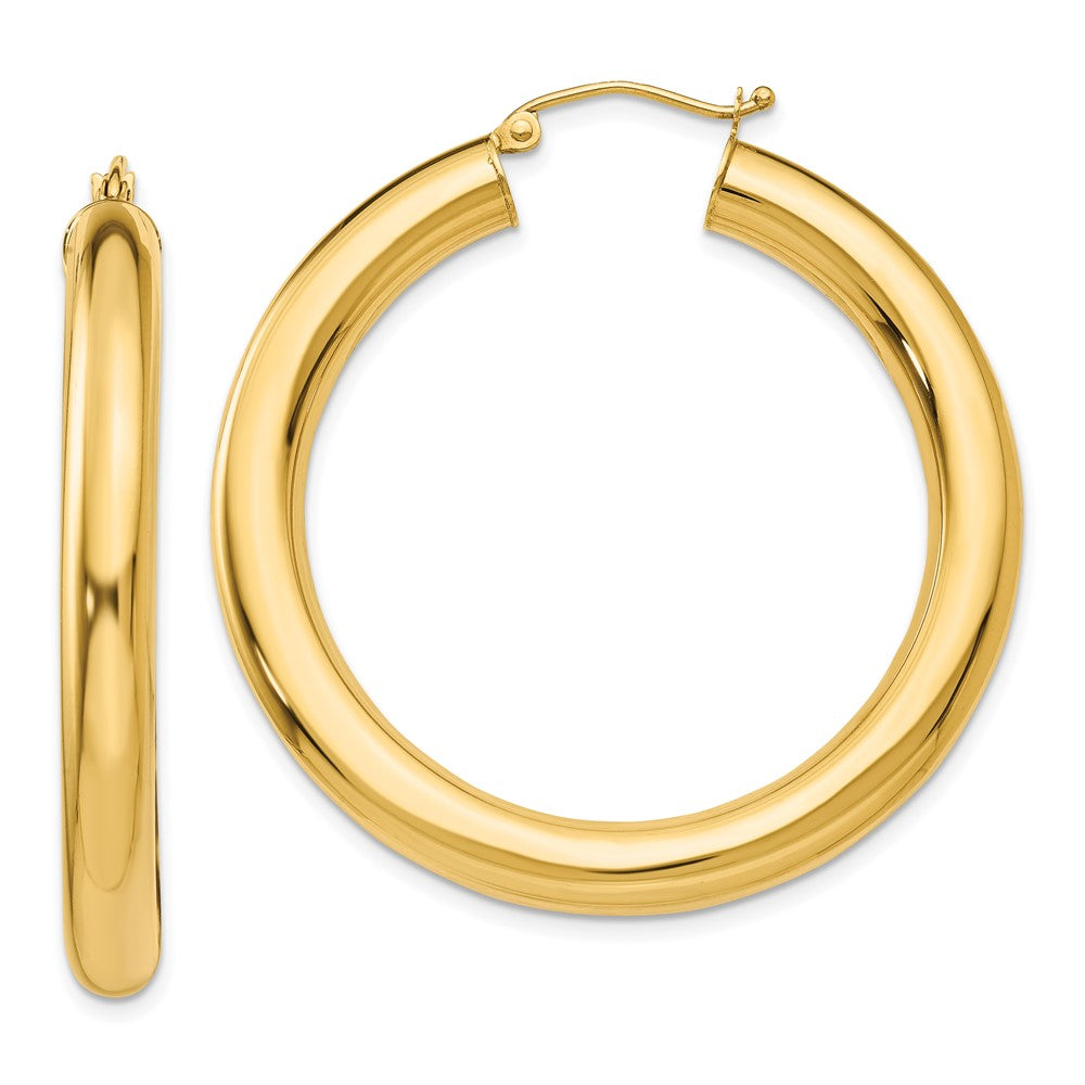 14K Gelbgold Poliert 5mm Leicht Creolen