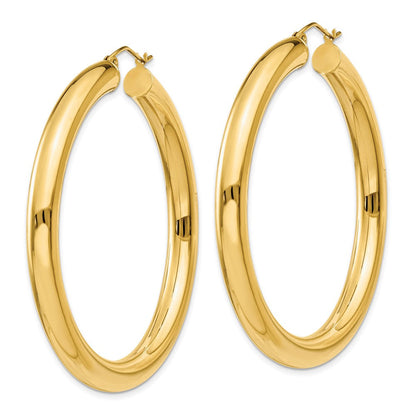 14K Gelbgold Poliert 5mm Röhre Creolen