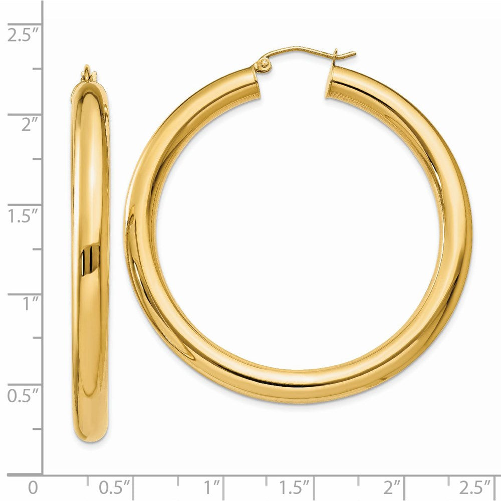 14K Gelbgold Poliert 5mm Röhre Creolen