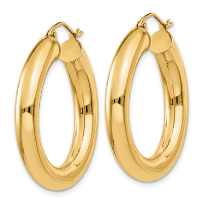 14K Gelbgold Poliert 5mm Leicht Creolen