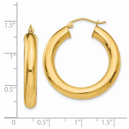 14K Gelbgold Poliert 5mm Leicht Creolen