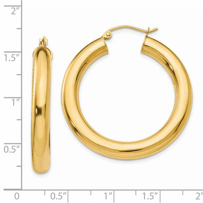 14K Gelbgold Poliert 5mm Leicht Creolen