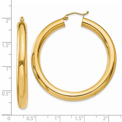 14K Gelbgold Poliert 5mm Röhre Creolen