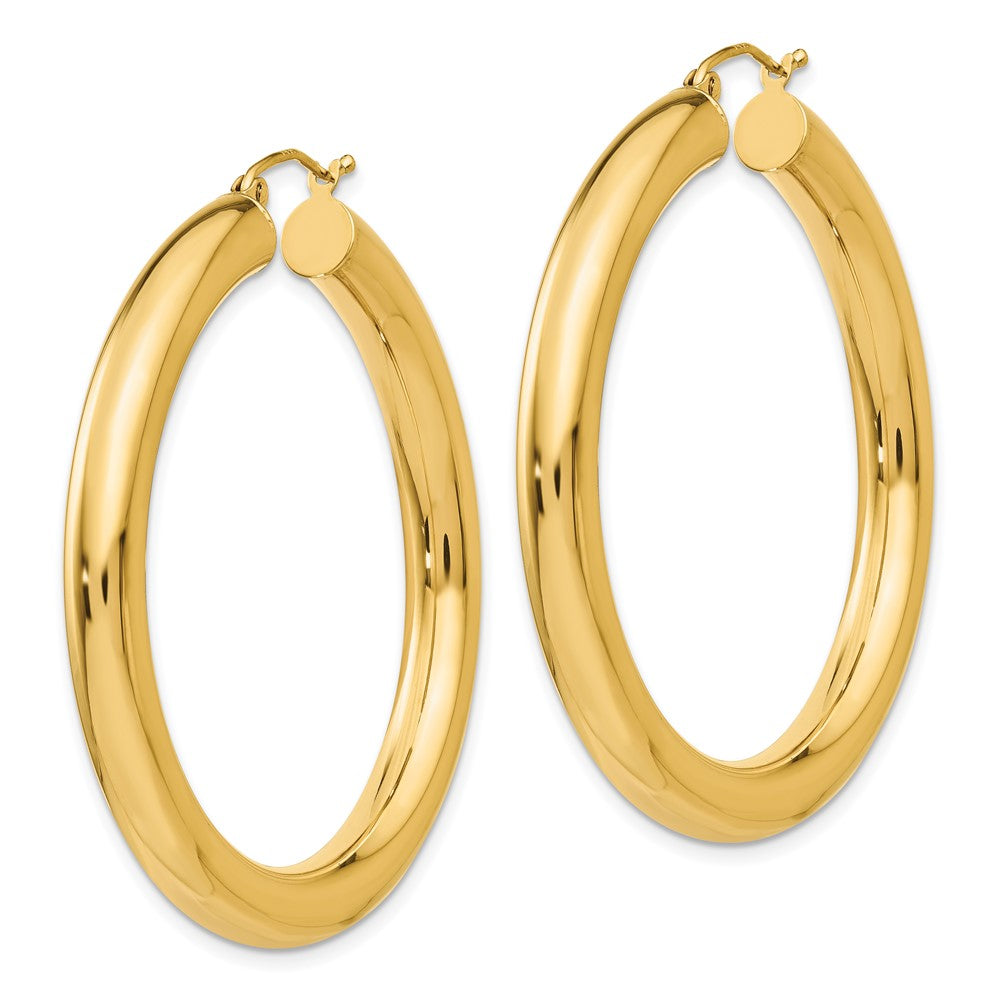 14K Gelbgold Poliert 5mm Leicht Creolen