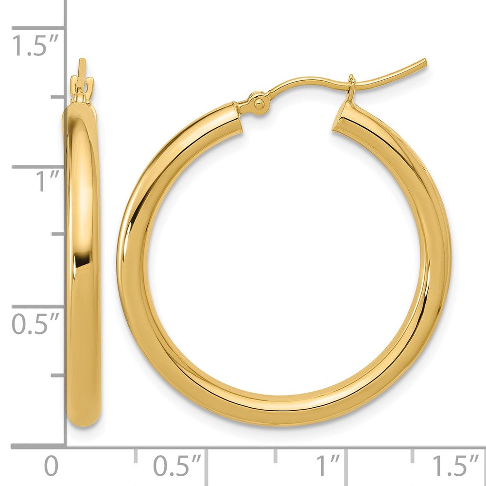 10K Gelbgold Poliert Klappbar Creolen