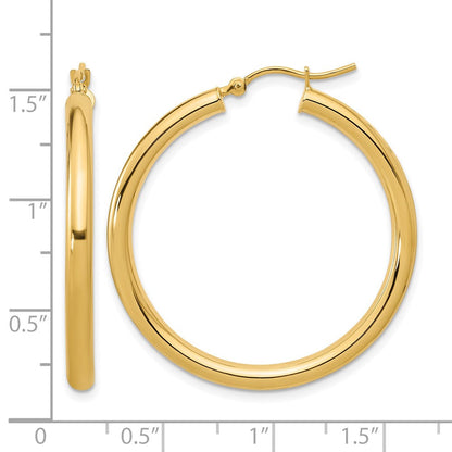 10K Gelbgold Poliert Klappbar Creolen