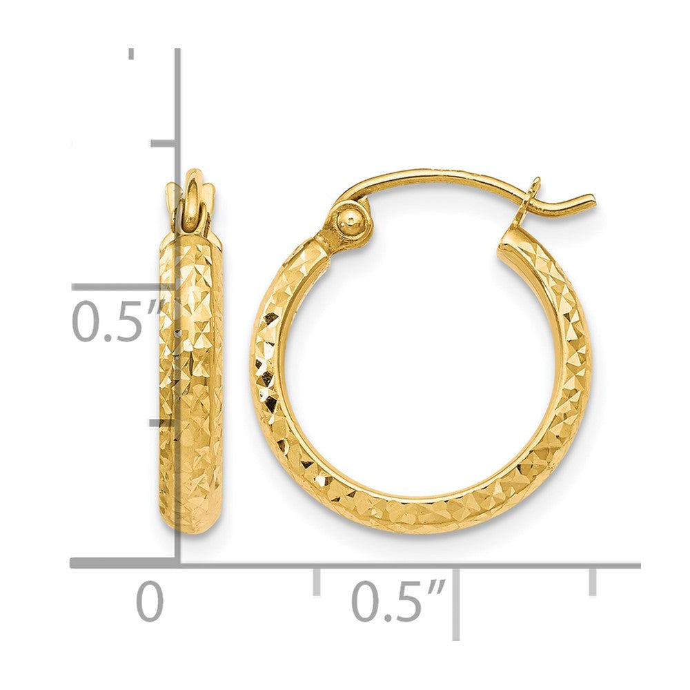 10K Gelbgold Diamantiert Klappbar Creolen