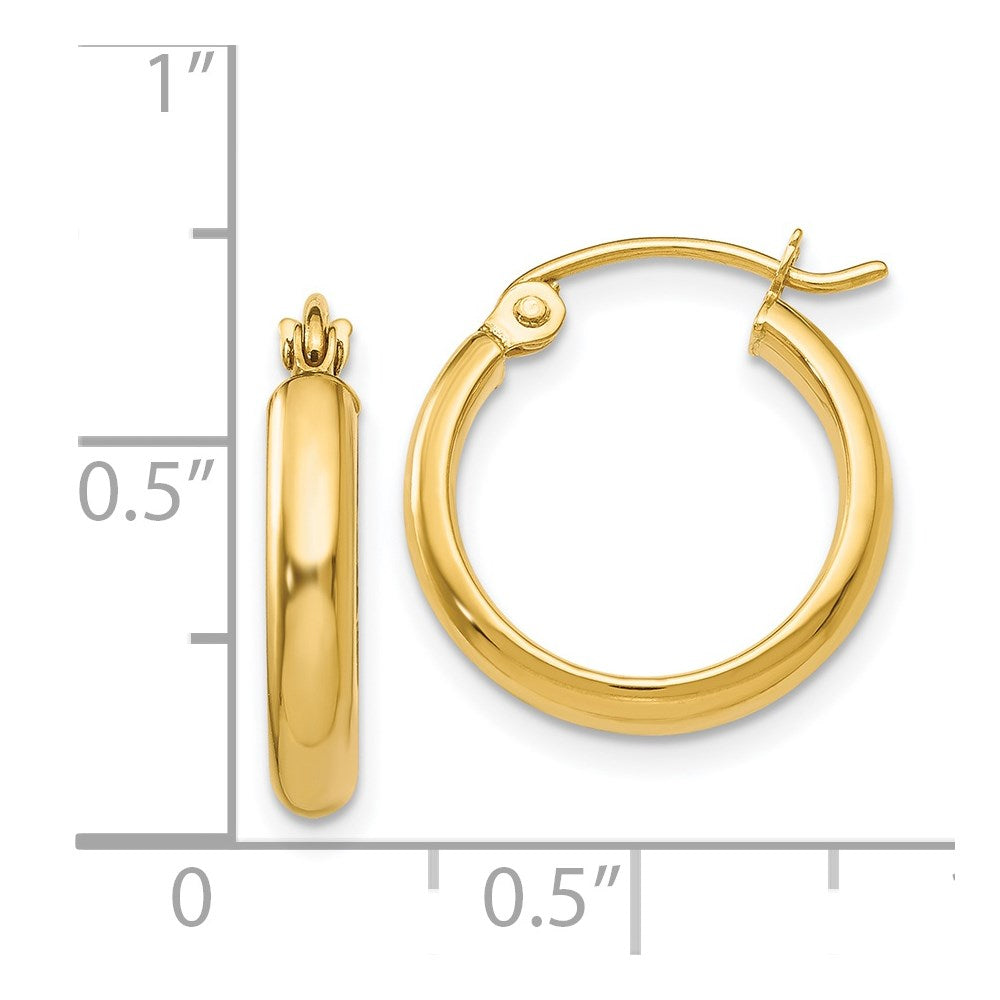 14K Gelbgold Poliert Creole Ohrring