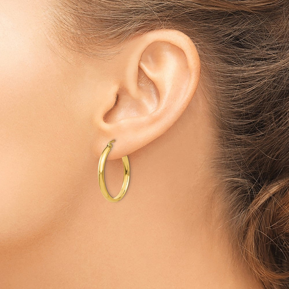 14K Gelbgold Poliert Creole Ohrring