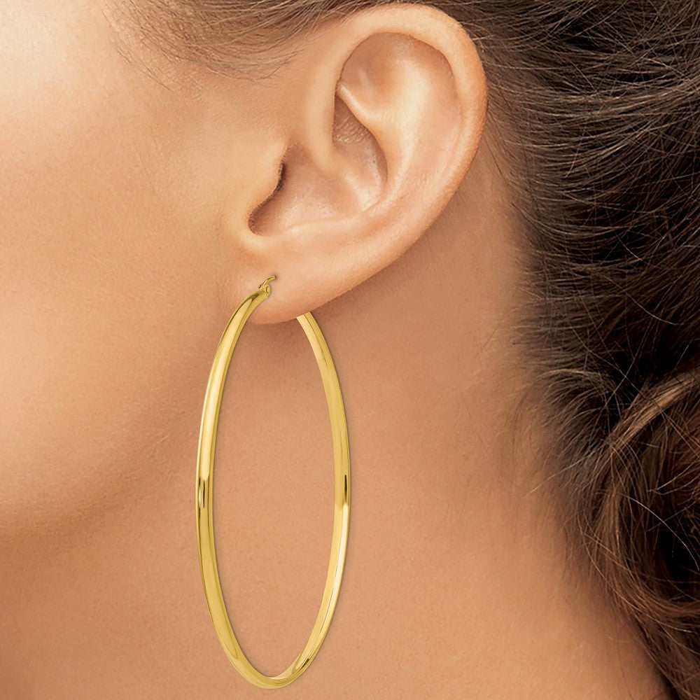 14K Gelbgold Poliert Creole Ohrring