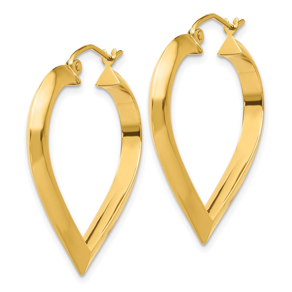 14K Gelbgold Poliert Herz Creole Ohrring