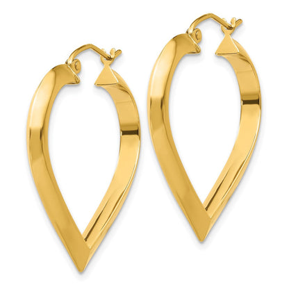 14K Gelbgold Poliert Herz Creole Ohrring