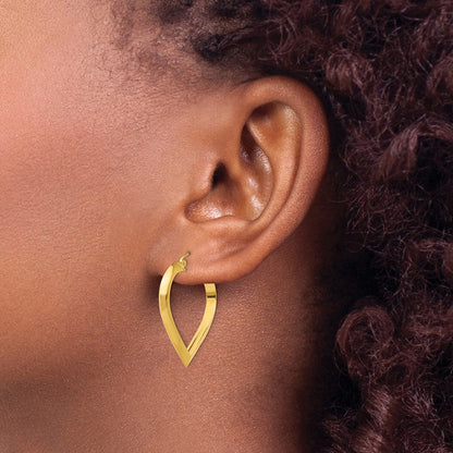 14K Gelbgold Poliert Herz Creole Ohrring