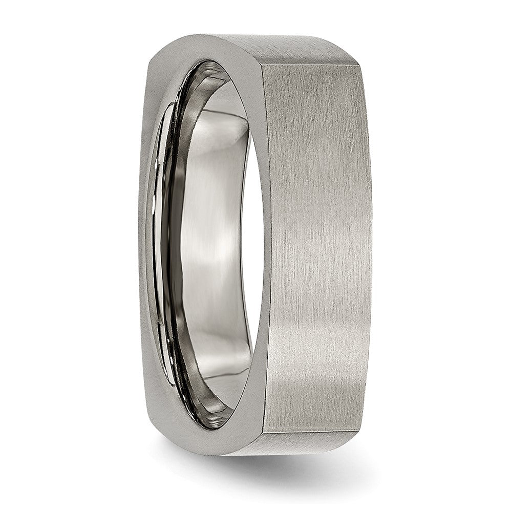 Titan Satiniert 6mm Quadratisch Ring