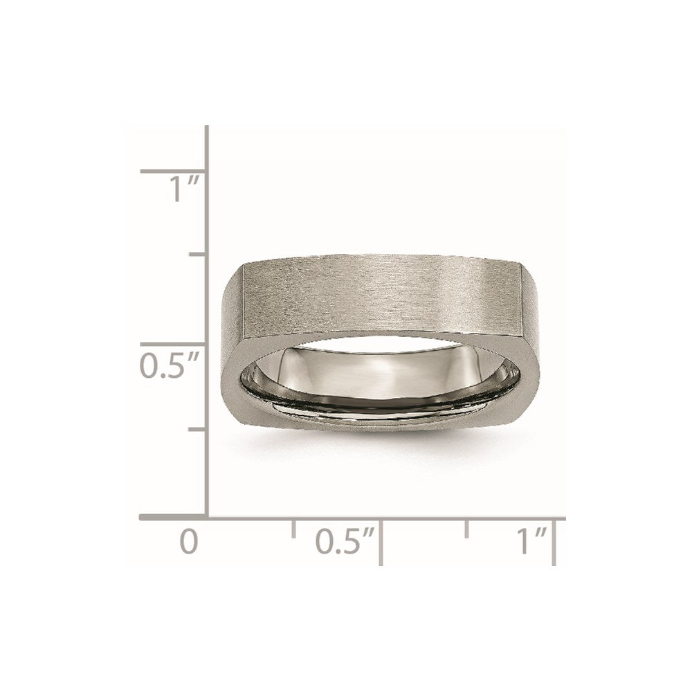 Titan Satiniert 6mm Quadratisch Ring
