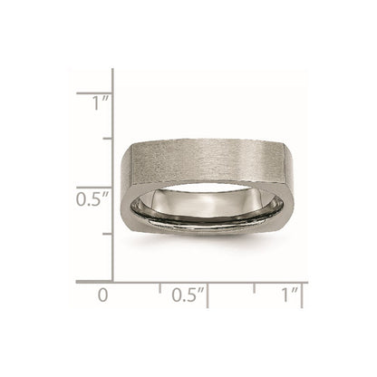 Titan Satiniert 6mm Quadratisch Ring