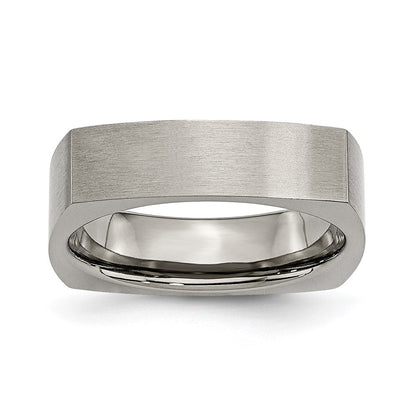 Titan Satiniert 6mm Quadratisch Ring