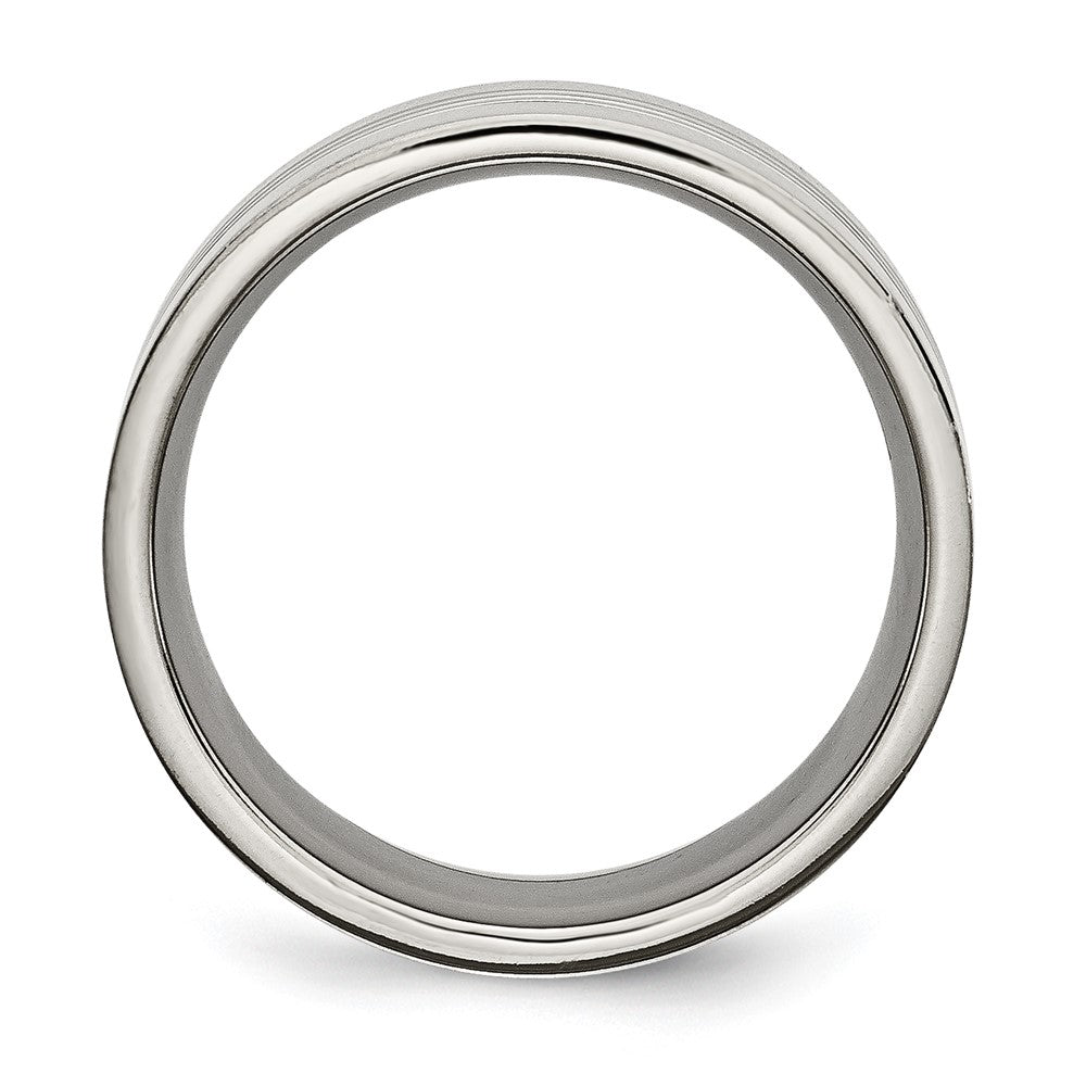 Titan Poliert 9mm Gerillt Ring