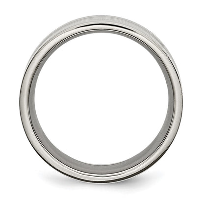Titan Poliert 9mm Gerillt Ring