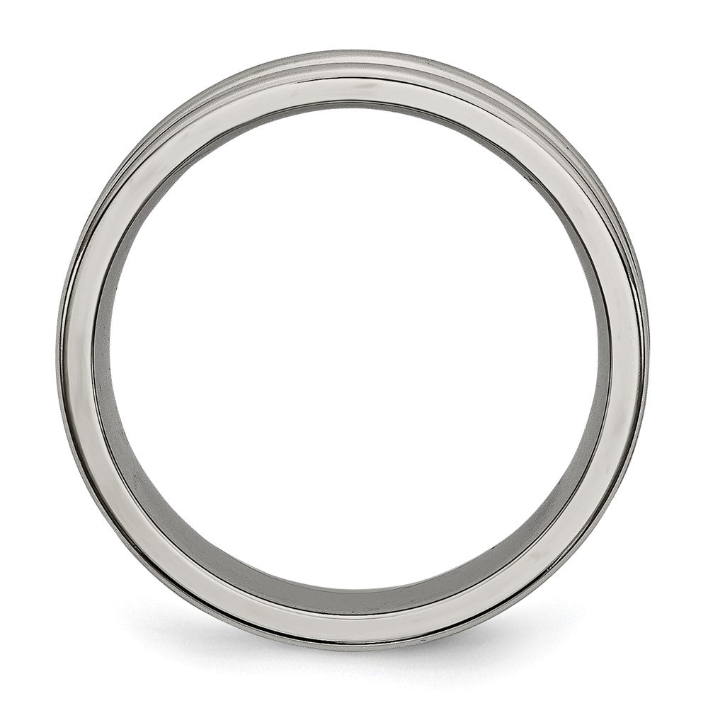 Titan Gerillt und Gekugelt 6mm Poliert Ring