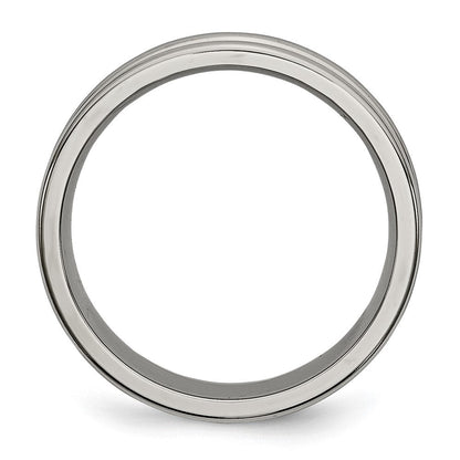 Titan Gerillt und Gekugelt 6mm Poliert Ring