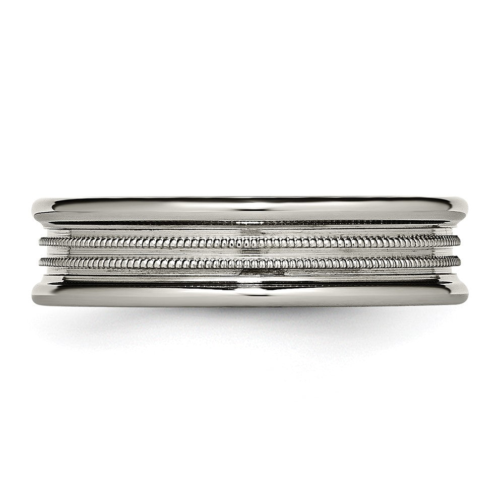 Titan Gerillt und Gekugelt 6mm Poliert Ring