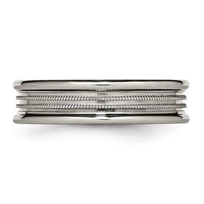 Titan Gerillt und Gekugelt 6mm Poliert Ring