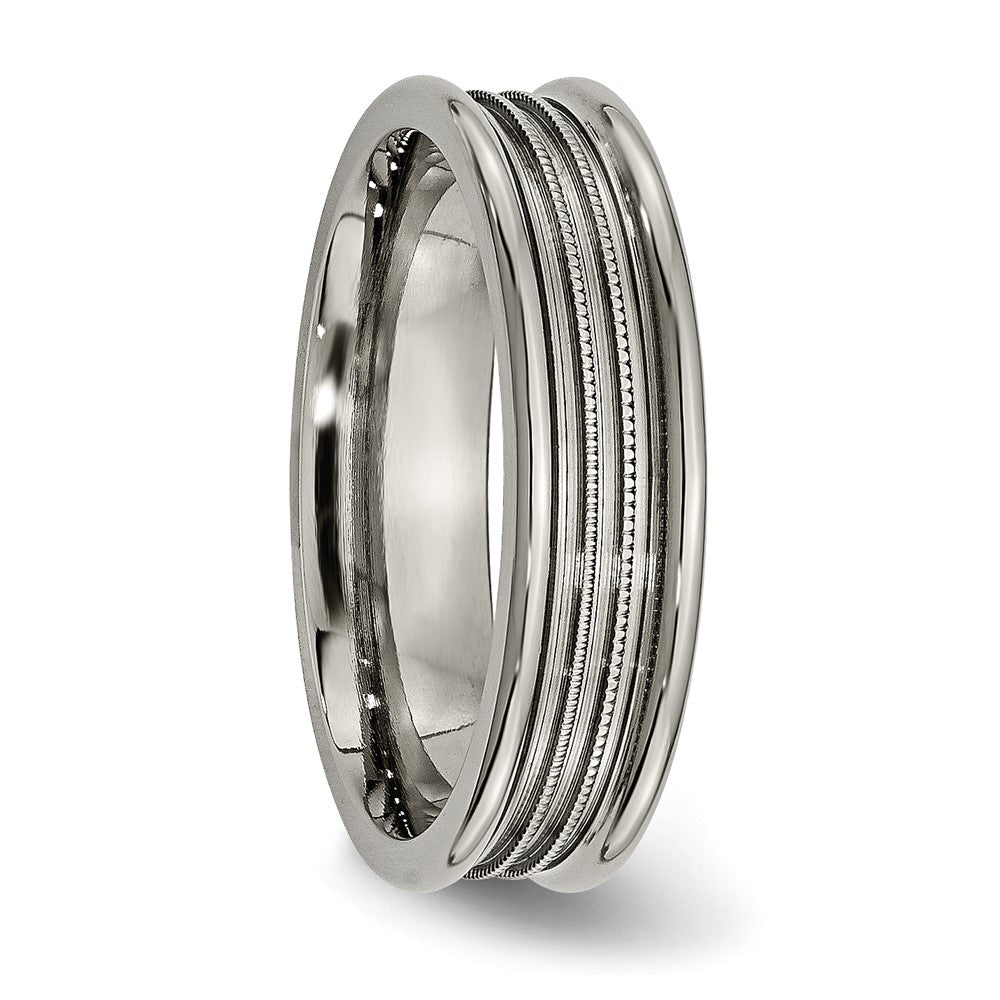 Titan Gerillt und Gekugelt 6mm Poliert Ring