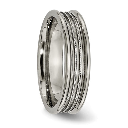 Titan Gerillt und Gekugelt 6mm Poliert Ring