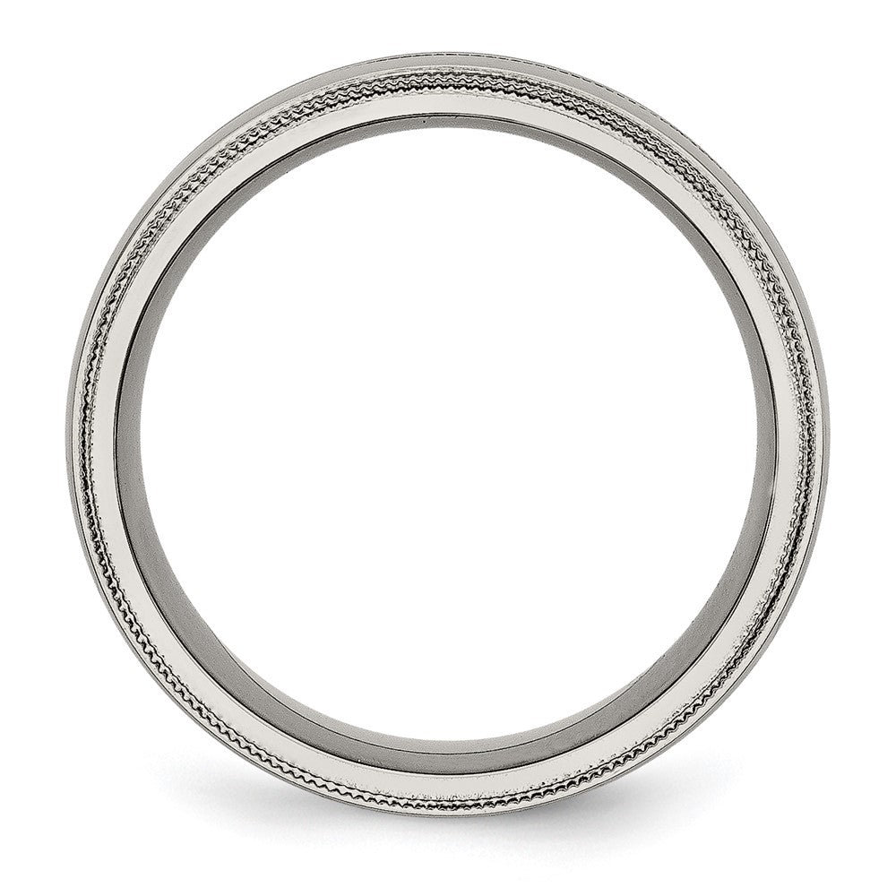 Titan Gerillt und Gekugelt Kante 8mm Poliert Ring