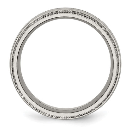 Titan Gerillt und Gekugelt Kante 8mm Poliert Ring