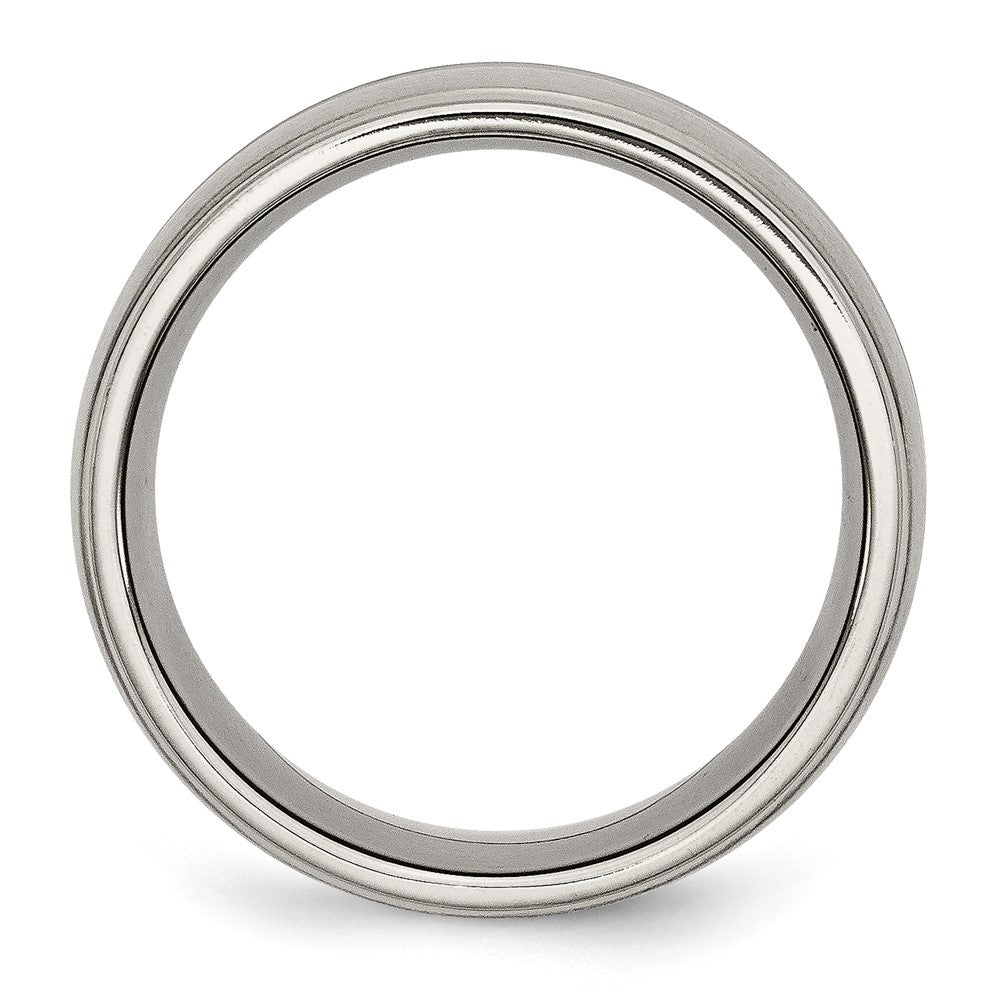 Titan Gerillt Ridged Kante 10mm Gebürstet und Poliert Ring