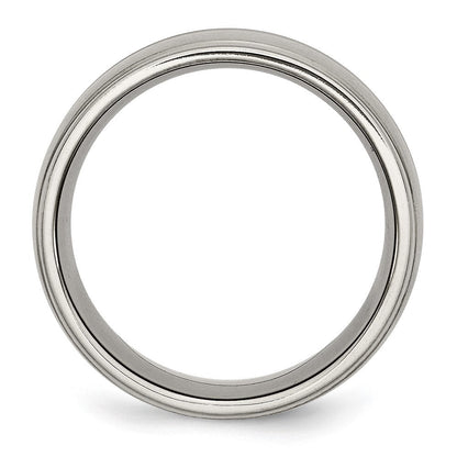 Titan Gerillt Ridged Kante 10mm Gebürstet und Poliert Ring