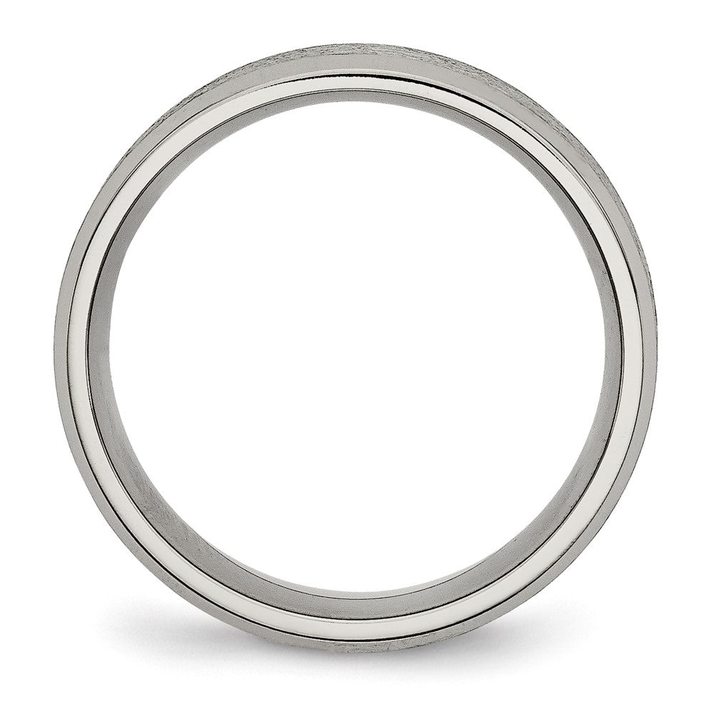 Titan Abgeschrägt Kante 8mm Satiniert und Gebürstet Ring