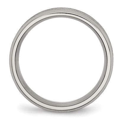 Titan Abgeschrägt Kante 8mm Satiniert und Gebürstet Ring