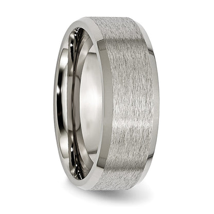 Titan Abgeschrägt Kante 8mm Satiniert und Gebürstet Ring